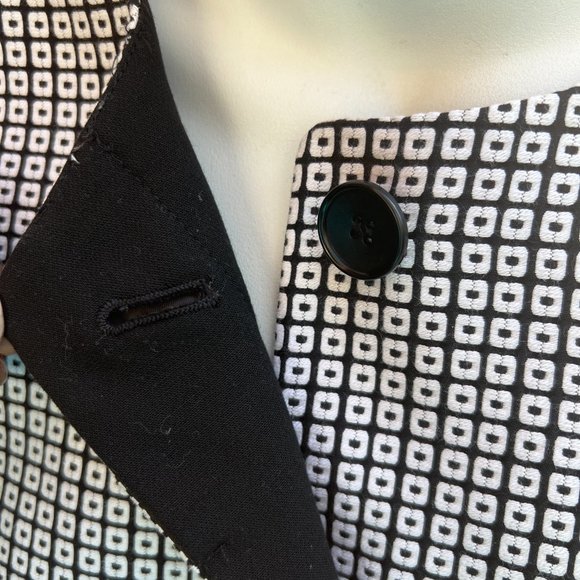 Talbots Petites Long Sleeve Button Front Tweed Jacket Black & White Size 6P - Picture 3 of 7